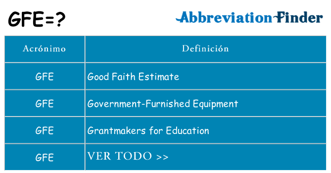 ¿Qué quiere decir gfe