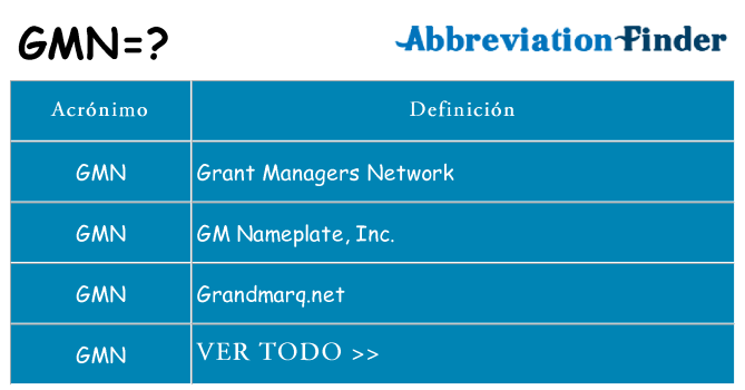 ¿Qué quiere decir gmn