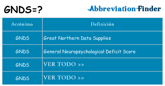 ¿Qué quiere decir gnds