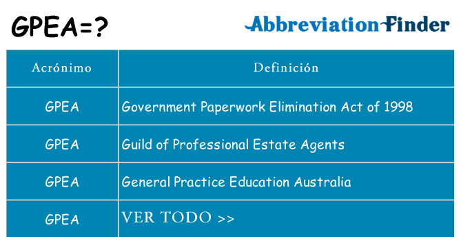 ¿Qué quiere decir gpea