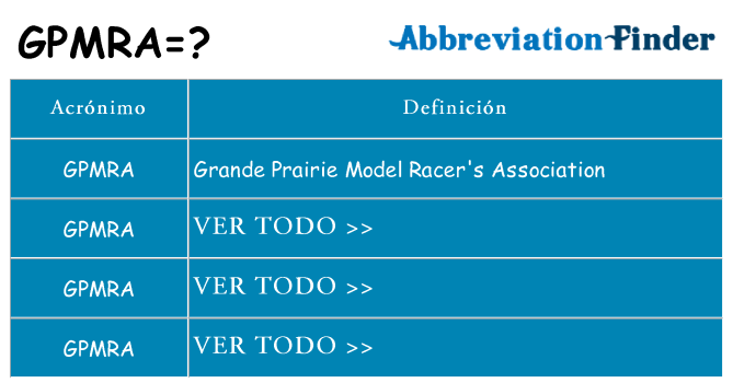 ¿Qué quiere decir gpmra