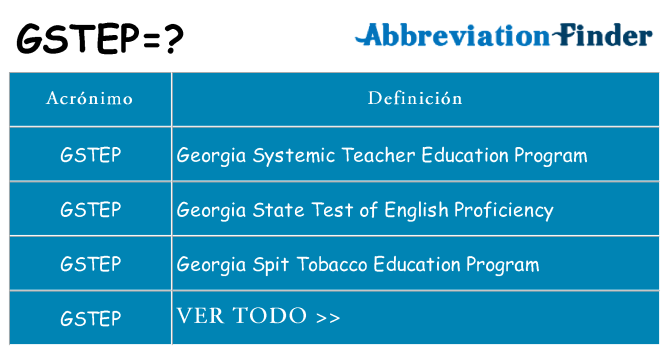 ¿Qué quiere decir gstep