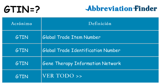 ¿Qué quiere decir gtin