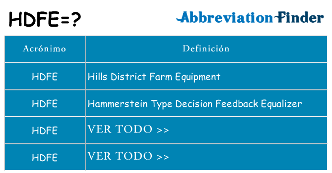 ¿Qué quiere decir hdfe