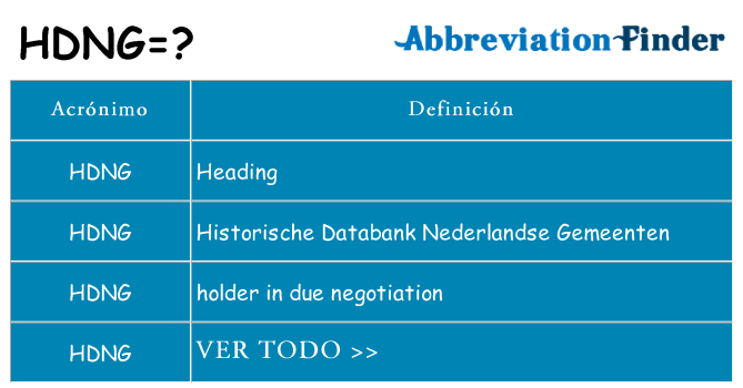 ¿Qué quiere decir hdng