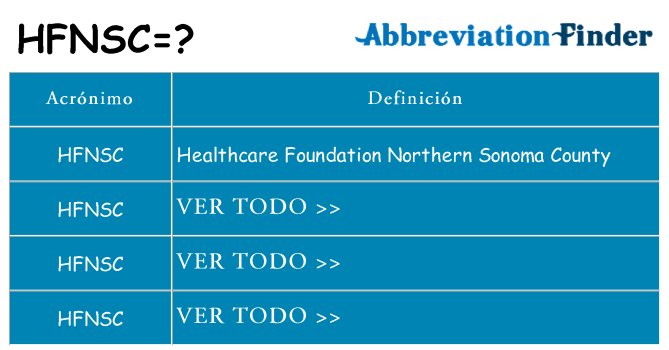 ¿Qué quiere decir hfnsc