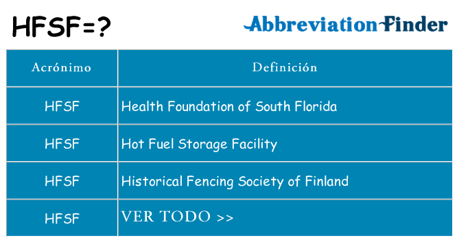 ¿Qué quiere decir hfsf