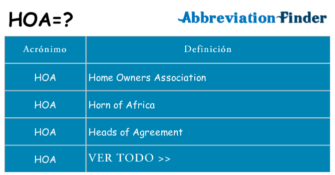 ¿Qué quiere decir hoa
