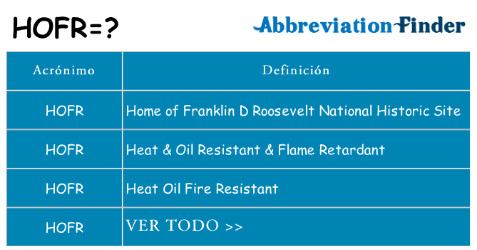¿Qué quiere decir hofr