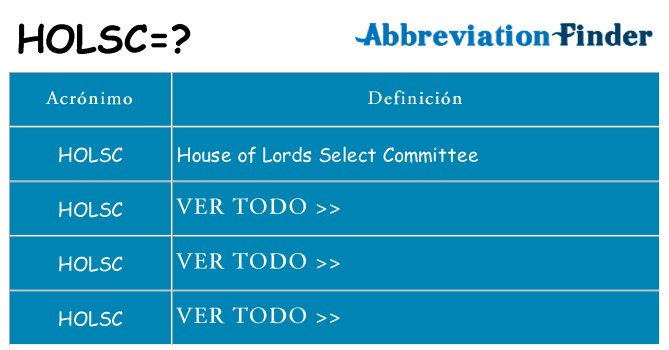 ¿Qué quiere decir holsc