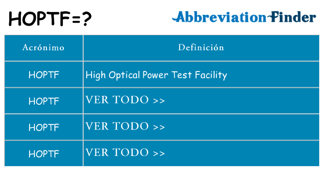 ¿Qué quiere decir hoptf