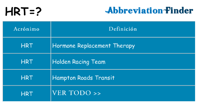 ¿Qué quiere decir hrt