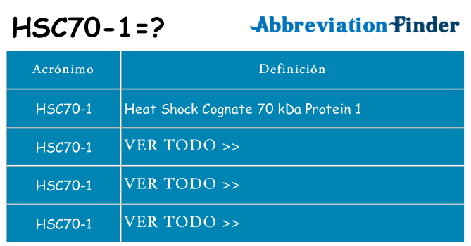 ¿Qué quiere decir hsc70-1