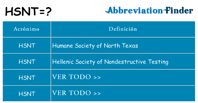 ¿Qué quiere decir hsnt