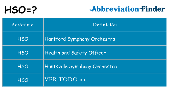 ¿Qué quiere decir hso