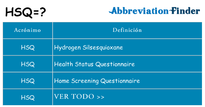 ¿Qué quiere decir hsq