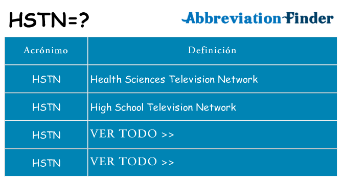 ¿Qué quiere decir hstn