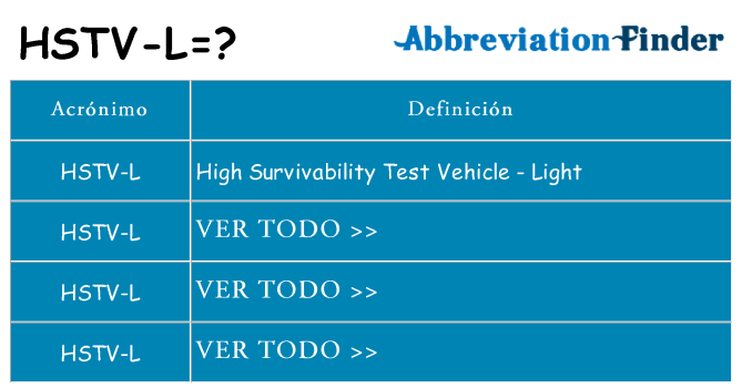 ¿Qué quiere decir hstv-l