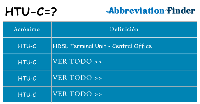 ¿Qué quiere decir htu-c