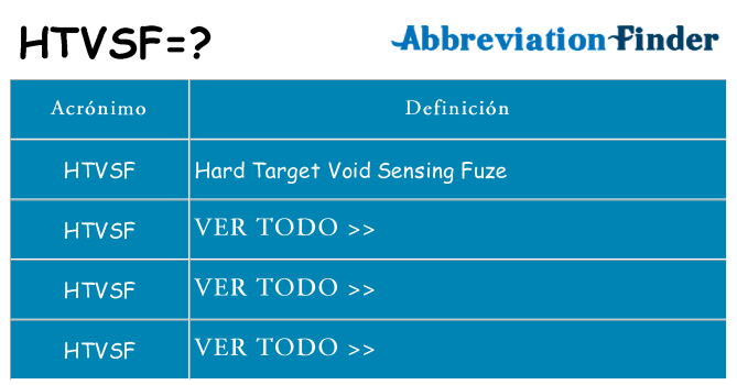 ¿Qué quiere decir htvsf