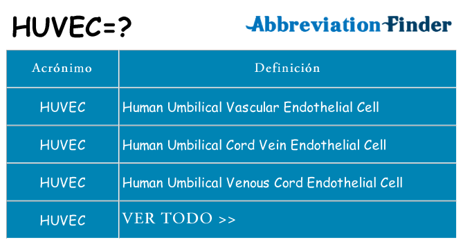 ¿Qué quiere decir huvec