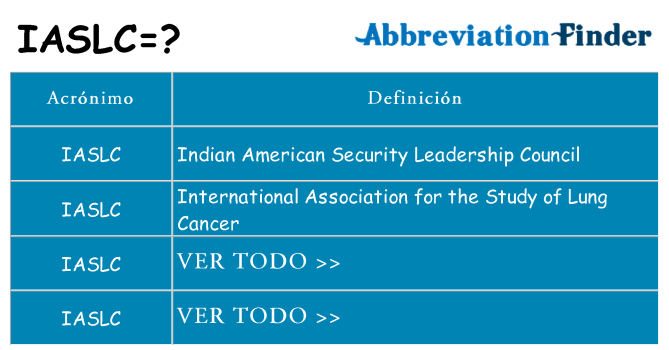 ¿Qué quiere decir iaslc