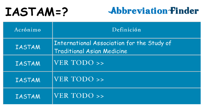 ¿Qué quiere decir iastam