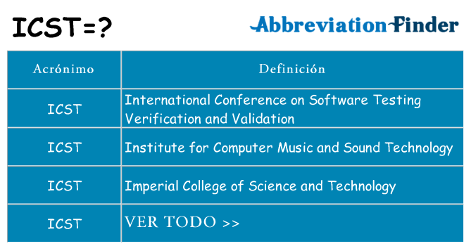 ¿Qué quiere decir icst
