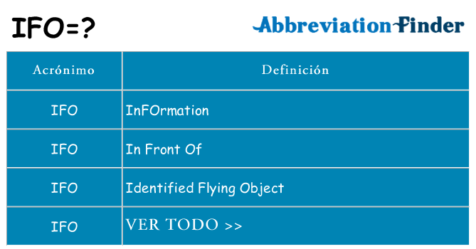 ¿Qué quiere decir ifo