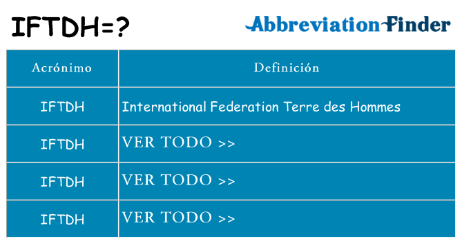 ¿Qué quiere decir iftdh
