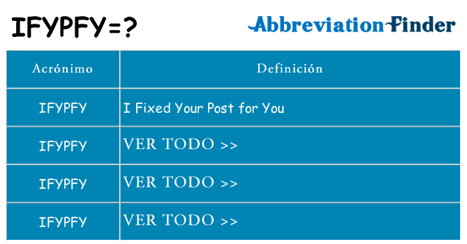 ¿Qué quiere decir ifypfy