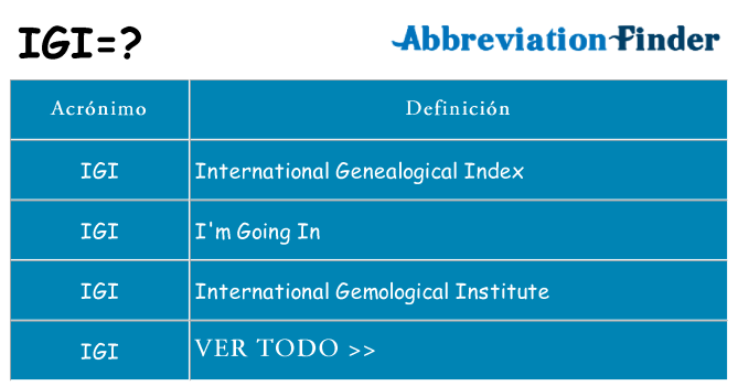 ¿Qué quiere decir igi
