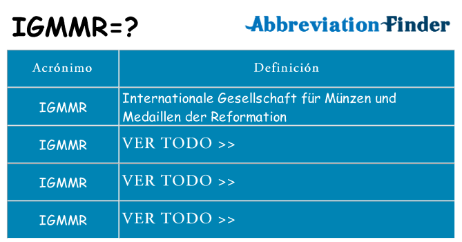 ¿Qué quiere decir igmmr