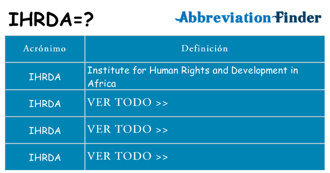 ¿Qué quiere decir ihrda