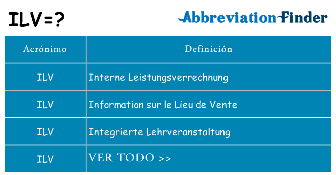 ¿Qué quiere decir ilv