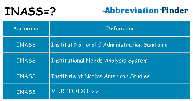 ¿Qué quiere decir inass