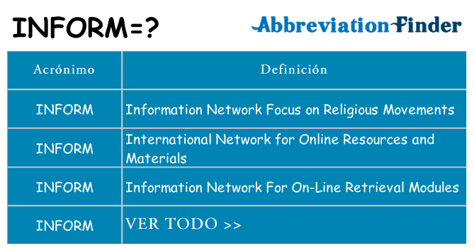 ¿Qué quiere decir inform