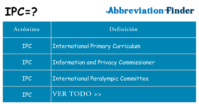 ¿Qué quiere decir ipc