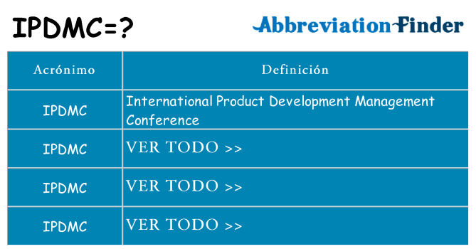 ¿Qué quiere decir ipdmc