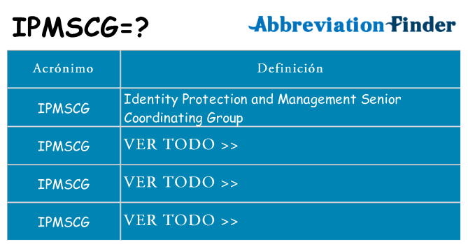 ¿Qué quiere decir ipmscg