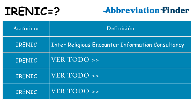 ¿Qué quiere decir irenic