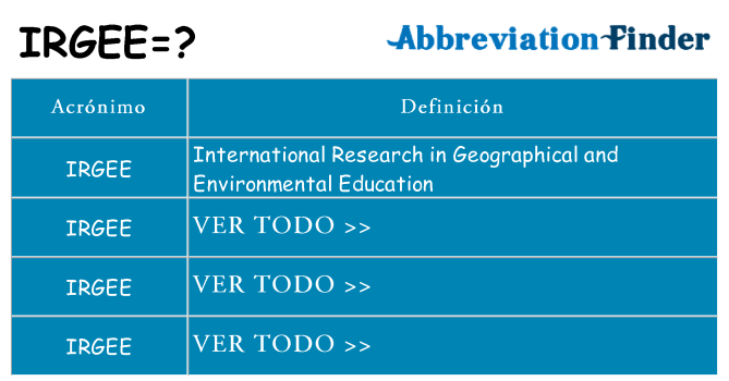 ¿Qué quiere decir irgee