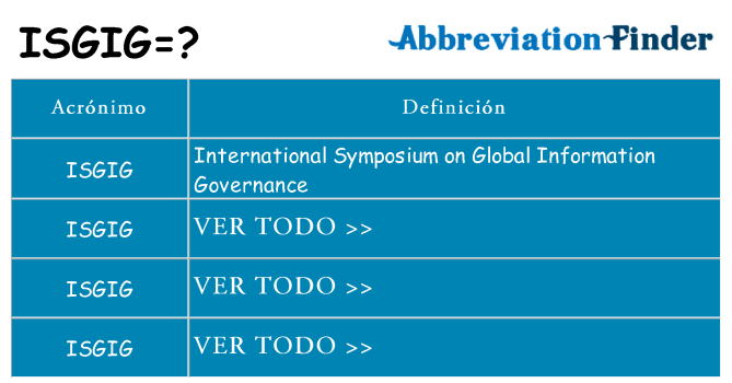¿Qué quiere decir isgig