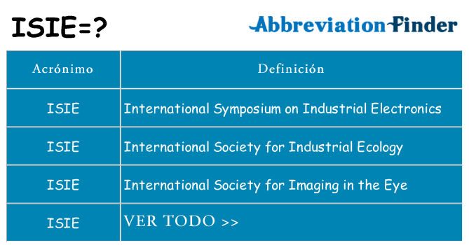 ¿Qué quiere decir isie