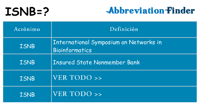 ¿Qué quiere decir isnb