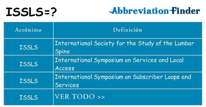 ¿Qué quiere decir issls