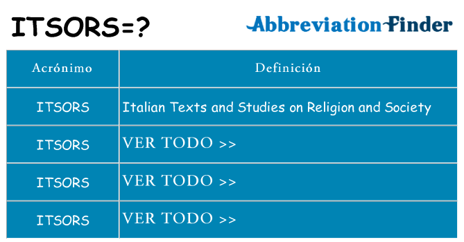 ¿Qué quiere decir itsors