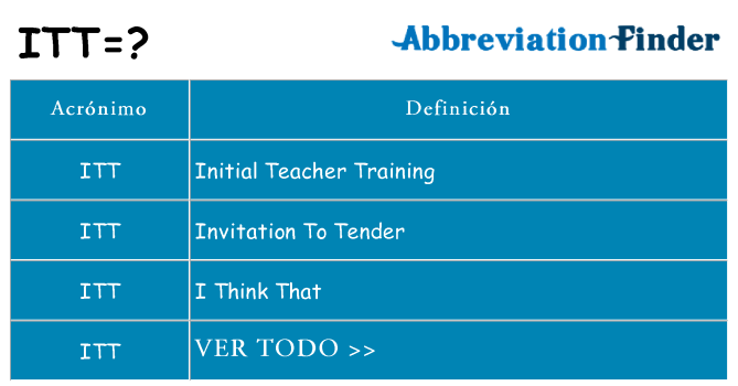 ¿Qué quiere decir itt