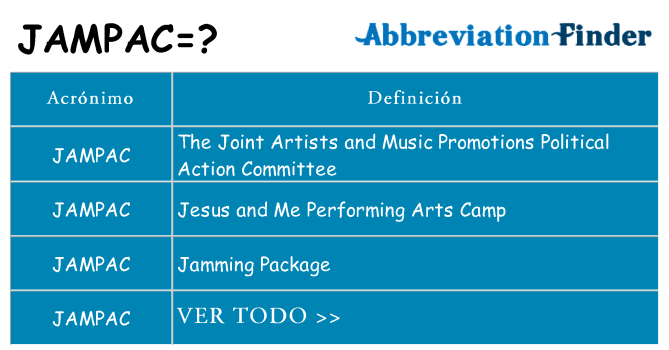 ¿Qué quiere decir jampac