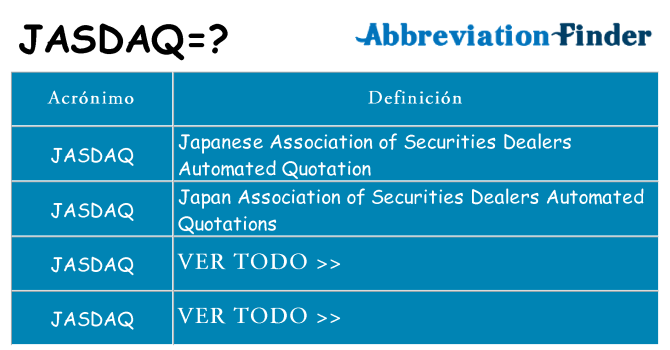 ¿Qué quiere decir jasdaq